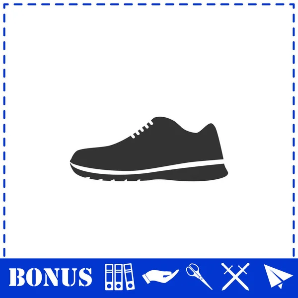Sneakers Ikonen Platt Enkel Vektor Symbol Och Bonus Ikon — Stock vektor