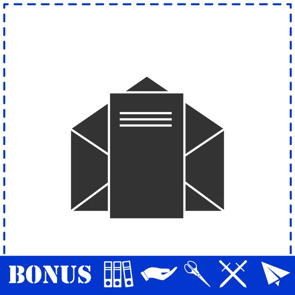 Mail Letter Icoon Plat Eenvoudige Vector Symbool Bonus Pictogram — Stockvector
