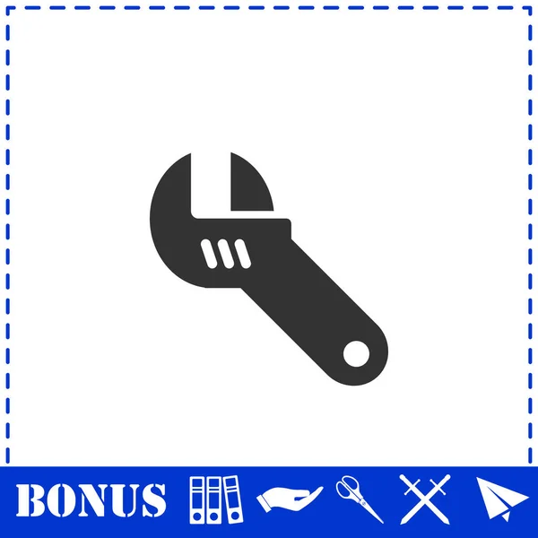 Llave Ajustable Icono Plano Símbolo Vector Simple Icono Bonificación — Vector de stock