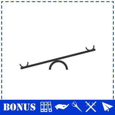 Simgeyi düz salla. Basit vektör sembolü ve bonus simgesi