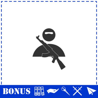 Raider ikonu düz. Basit vektör sembolü ve bonus simgesi