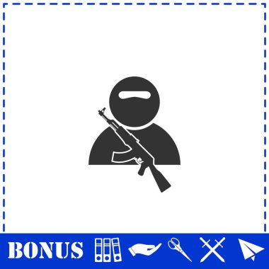 Asker ikonu düz. Basit vektör sembolü ve bonus simgesi