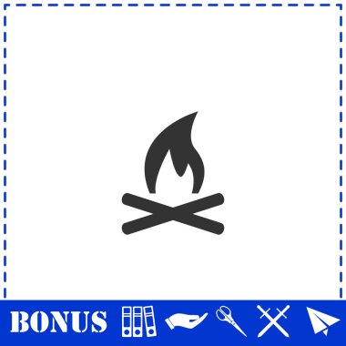 Şenlik ateşi ikonu düz. Basit vektör sembolü ve bonus simgesi