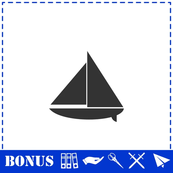 Sailing Boat Icon Flat Simple Vector Symbol Bonus Icon — Stock Vector