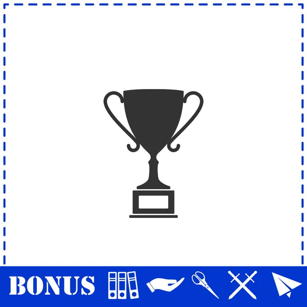 Ikona Sportovního Poháru Plochá Jednoduchý Symbol Vektoru Bonusová Ikona — Stockový vektor