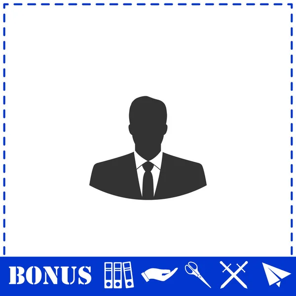 Hombre Negocios Icono Plano Símbolo Vector Simple Icono Bonificación Ilustración De Stock