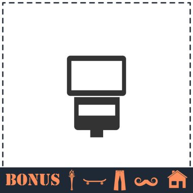 Sifon lambası simgesi düz. Basit vektör sembolü ve bonus simgesi