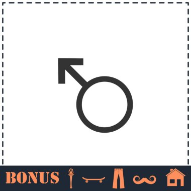 Erkek ikonu düz. Basit vektör sembolü ve bonus simgesi