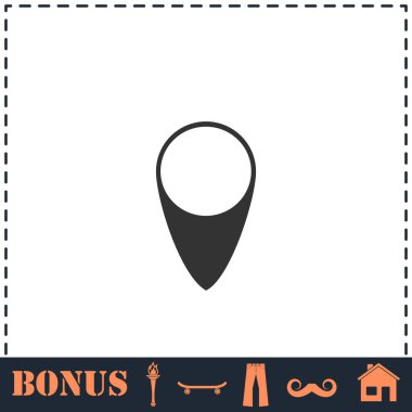 İşaret simgesi düz. Basit vektör sembolü ve bonus simgesi