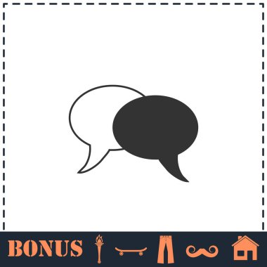 Sohbet ikonu düz. Basit vektör sembolü ve bonus simgesi