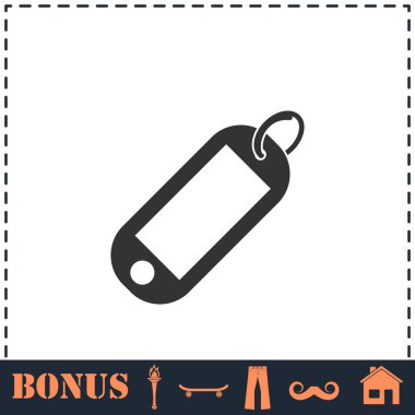 Etiket simgesi düz. Basit vektör sembolü ve bonus simgesi