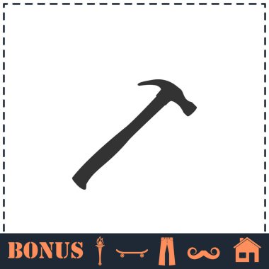 Pençe çekici simgesi düz. Basit vektör sembolü ve bonus simgesi