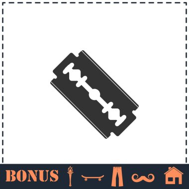 Razor simgesi düz. Basit vektör sembolü ve bonus simgesi