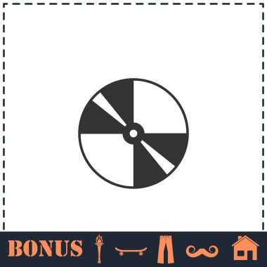 Disk simgesi düz. Basit vektör sembolü ve bonus simgesi