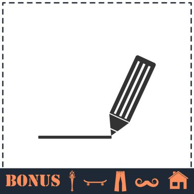 Kalem simgesi düz. Basit vektör sembolü ve bonus simgesi