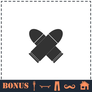 Kurşun ikonu düz. Basit vektör sembolü ve bonus simgesi
