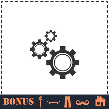 Simge düzleştiriliyor. Basit vektör sembolü ve bonus simgesi