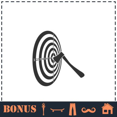 Hedef simgesi düz. Basit vektör sembolü ve bonus simgesi