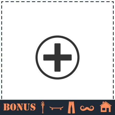Tıbbi haç simgesi düz. Basit vektör sembolü ve bonus simgesi
