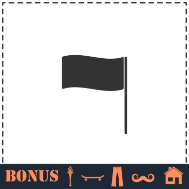 Bayrak simgesi düz. Basit vektör sembolü ve bonus simgesi
