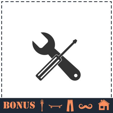 Tamir ikonu düz. Basit vektör sembolü ve bonus simgesi