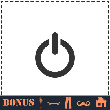 Güç simgesi düz. Basit vektör sembolü ve bonus simgesi