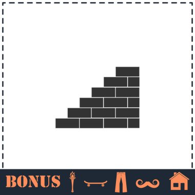 Duvar simgesi düz. Basit vektör sembolü ve bonus simgesi