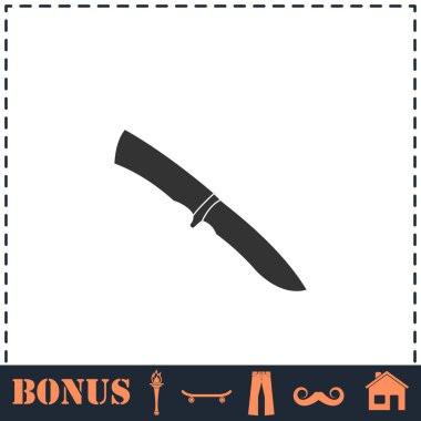 Bıçak simgesi düz. Basit vektör sembolü ve bonus simgesi