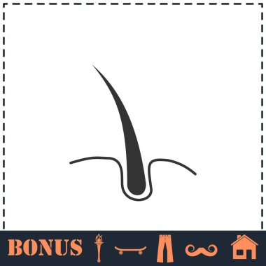 Saç ikonu düz. Basit vektör sembolü ve bonus simgesi