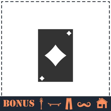 Kart simgesi düzleştiriliyor. Basit vektör sembolü ve bonus simgesi