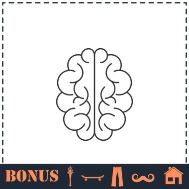 Beyin simgesi düz. Basit vektör sembolü ve bonus simgesi