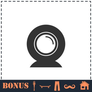 Web kamera simgesi düz. Basit vektör sembolü ve bonus simgesi