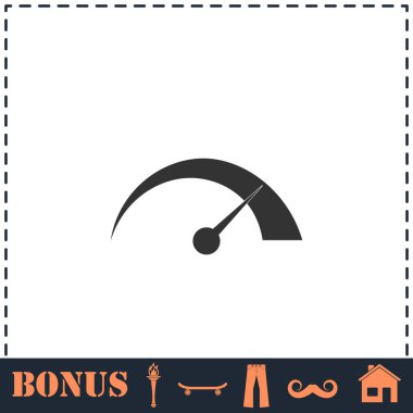 Hız simgesi düz. Basit vektör sembolü ve bonus simgesi