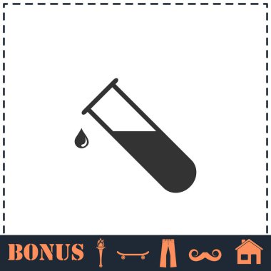 Test tüpü simgesi düz. Basit vektör sembolü ve bonus simgesi