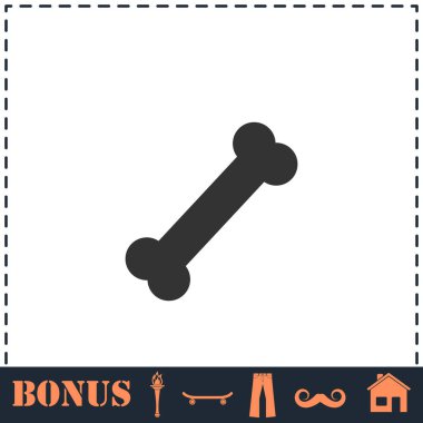 Köpek Kemiği simgesi düz. Basit vektör sembolü ve bonus simgesi