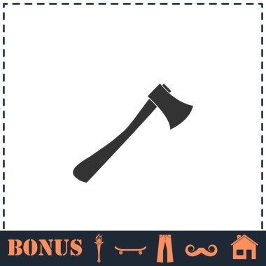 Balta simgesi düz. Basit vektör sembolü ve bonus simgesi