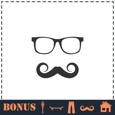 Hippi ikonu düz. Basit vektör sembolü ve bonus simgesi