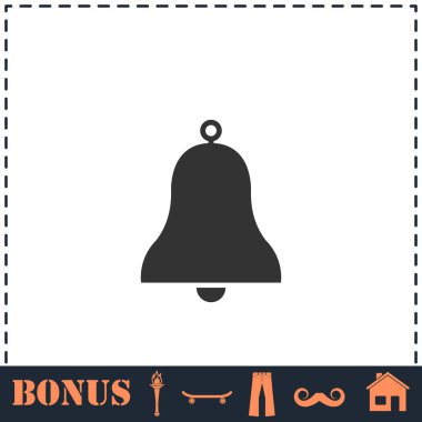 Çan simgesi düz. Basit vektör sembolü ve bonus simgesi