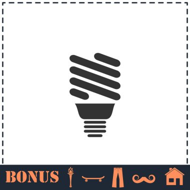 ECO enerji lambası ikonu düz. Basit vektör sembolü ve bonus simgesi
