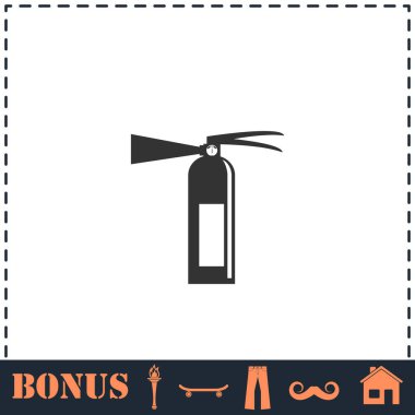 Yangın söndürme ikonu düz. Basit vektör sembolü ve bonus simgesi