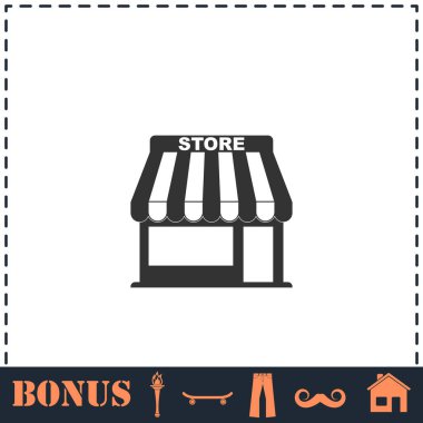 Simge düzleştir. Basit vektör sembolü ve bonus simgesi