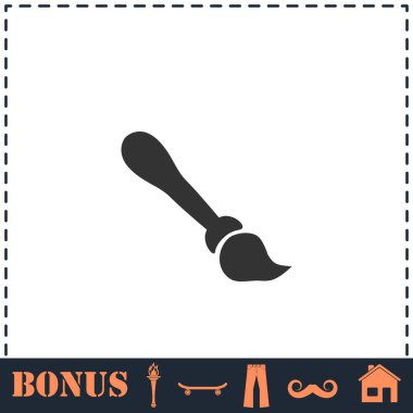 Boya fırçası simgesi düz. Basit vektör sembolü ve bonus simgesi