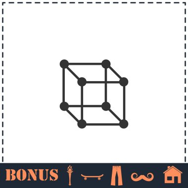 Küp simgesi düz. Basit vektör sembolü ve bonus simgesi