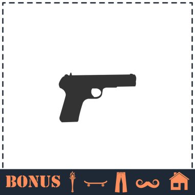 Silah ikonu düz. Basit vektör sembolü ve bonus simgesi