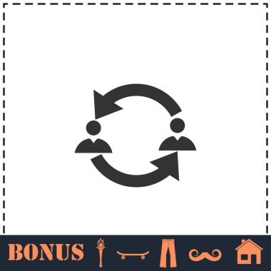 İki erkek simgesi arasındaki değiş tokuş. Basit vektör sembolü ve bonus simgesi