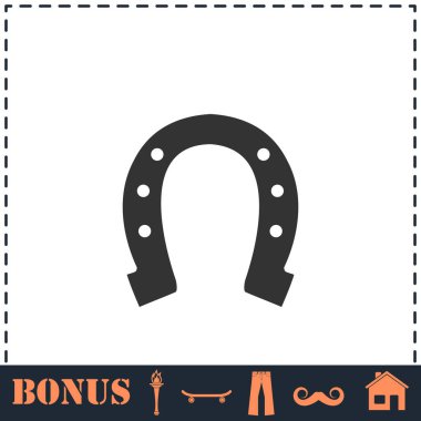 At nalı simgesi düz. Basit vektör sembolü ve bonus simgesi