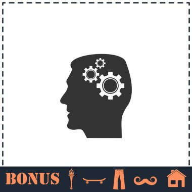 Vites başı simgesi düz. Basit vektör sembolü ve bonus simgesi