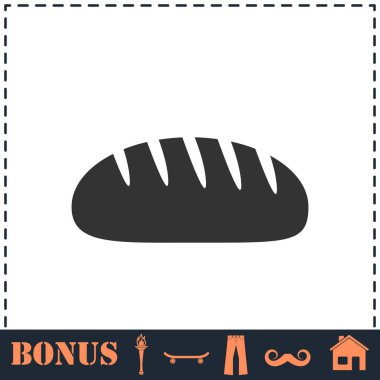 Ekmek simgesi düz. Basit vektör sembolü ve bonus simgesi