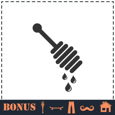 Bal ikonu düz. Basit vektör sembolü ve bonus simgesi