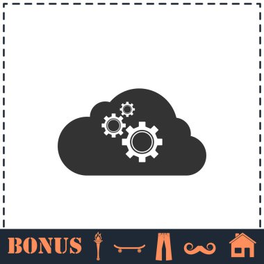 Bulut depolama tercihleri simgesi düz. Basit vektör sembolü ve bonus simgesi
